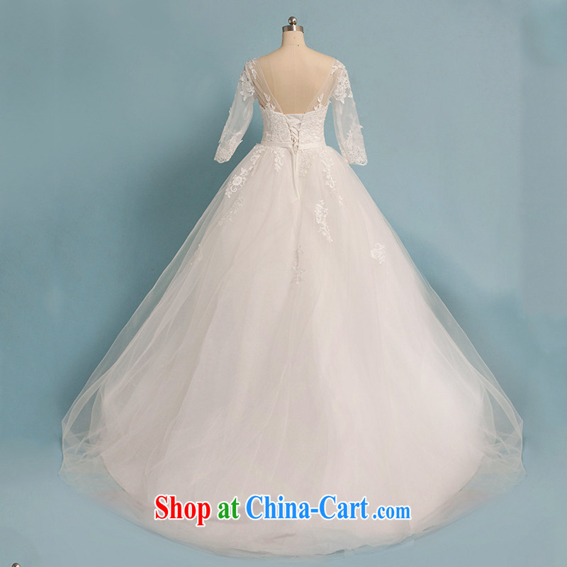 M card lichee wedding 2015 new summer marriages long tail erase chest Korean bridal wedding dresses ivory L, mystery card (MEKAMIKA), online shopping
