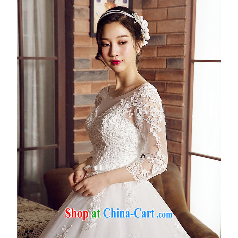 M card lichee wedding 2015 new summer marriages long tail erase chest Korean bridal wedding dresses ivory L, mystery card (MEKAMIKA), online shopping