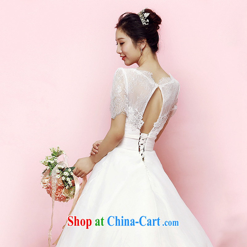 M card fan, wedding 2015 new summer Korean long-tail erase chest bubble cuff shoulders wedding marriages ivory L, mystery card (MEKAMIKA), online shopping