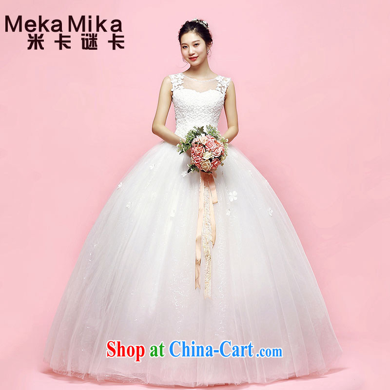 M card batai shoulders Wedding Video thin shaggy dress 2015 new summer with Korean brides heart-shaped lens back ivory L