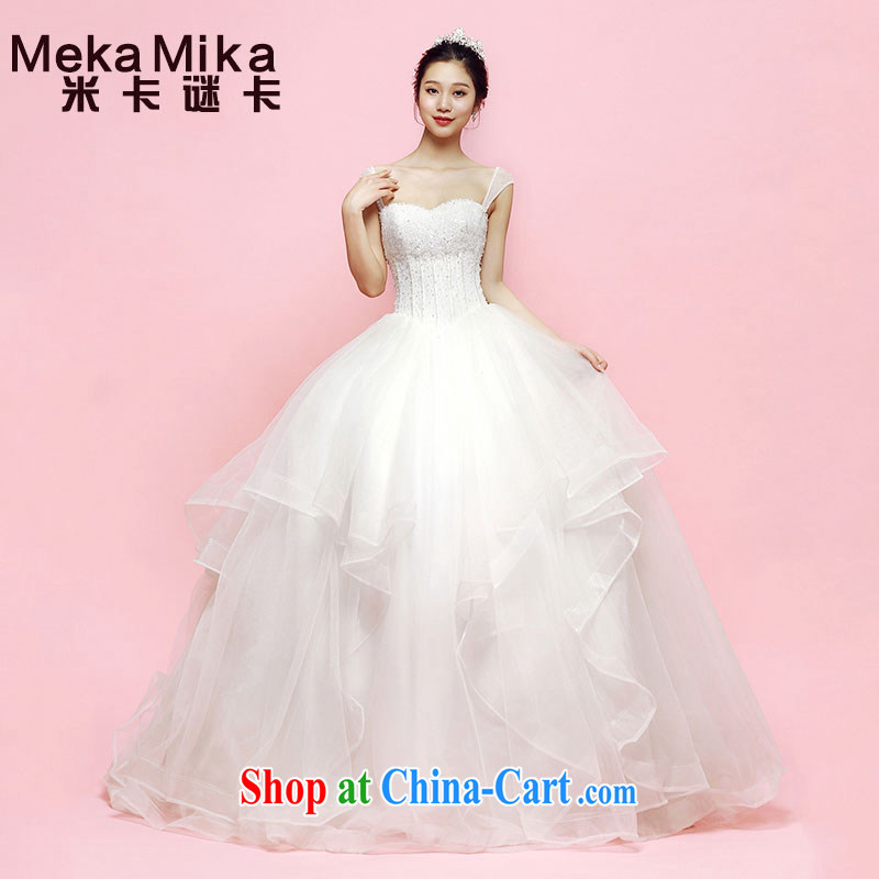 Shoulder strap removable M card tea MGM wedding 2015 new summer with double-shoulder Wedding Video thin shaggy dress Korean ivory L