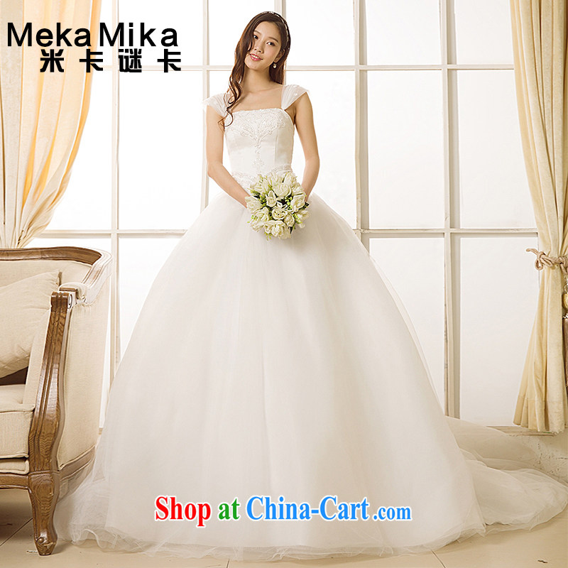M card puzzle card summer 2015 new wedding dresses, long-tail erase chest straps bridal wedding dresses ivory L
