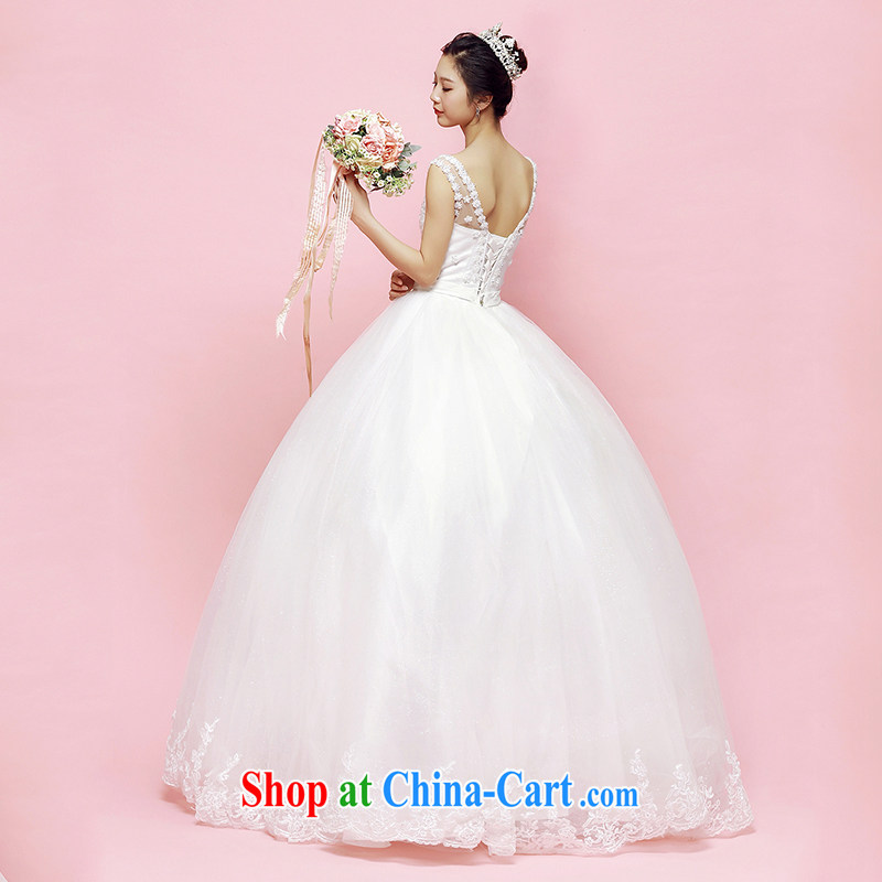 M card mystery card to M 2015 new summer wedding Korean-style lace shaggy dress with wedding bridal Wedding Video thin ivory L, mystery card (MEKAMIKA), shopping on the Internet