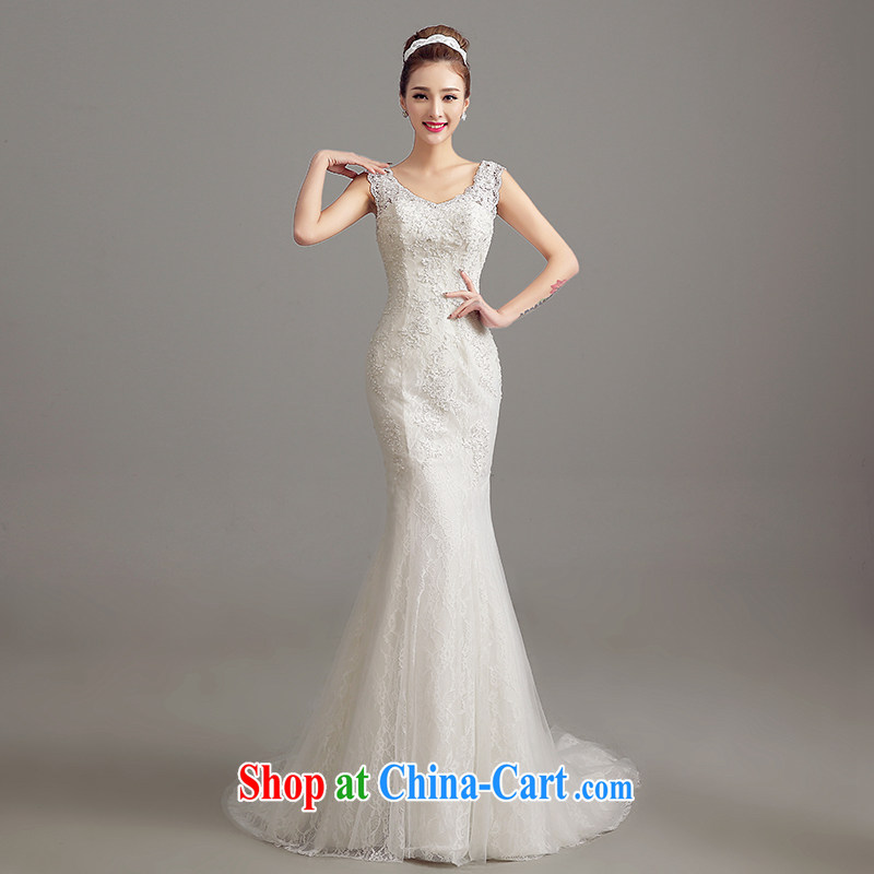 Syria Time summer 2015 new Korean-style shoulders the code graphics thin terrace back strap crowsfoot cultivating marriages beauty-tail wedding dresses white XL, time, and on-line shopping