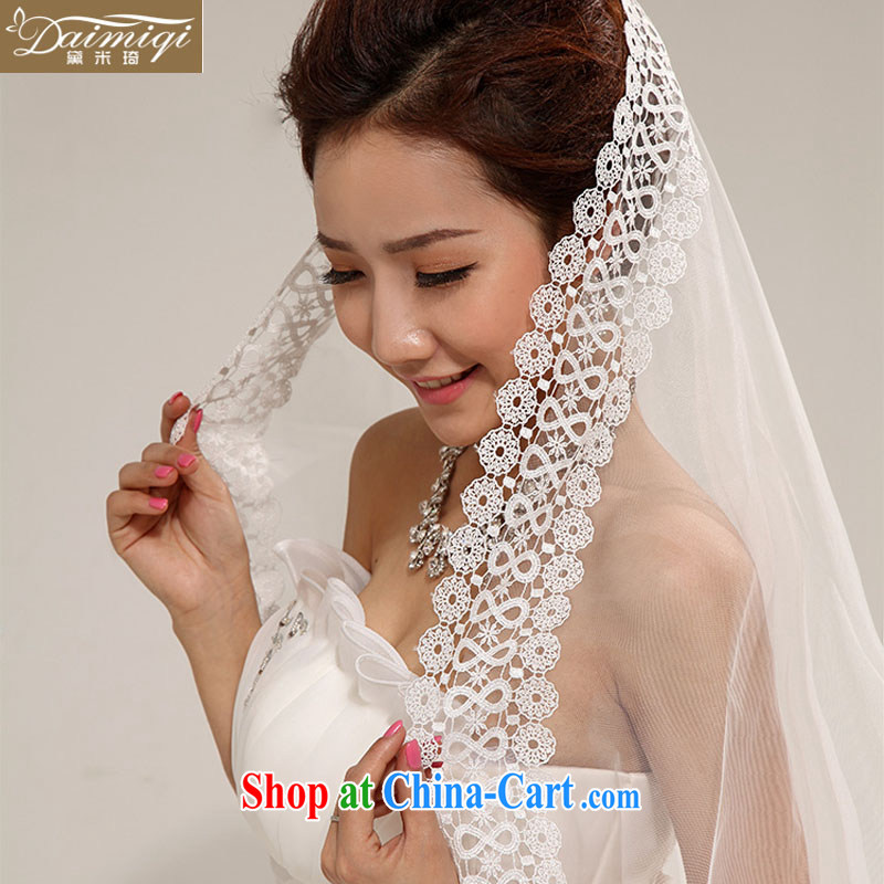 Diane M Ki brides and legal wedding new Korean long sweet lace and yarn wedding dresses accessories accessories white