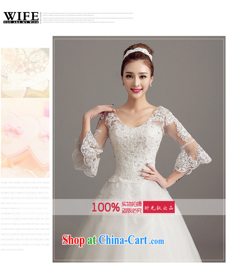 Time Syrian lace Deep V collar long-sleeved a Field shoulder alignment cultivating Korean bridal wedding dresses style 2015 new Japan and South Korea wedding white XL pictures, price, brand platters! Elections are good character, the national distribution, so why buy now enjoy more preferential! Health