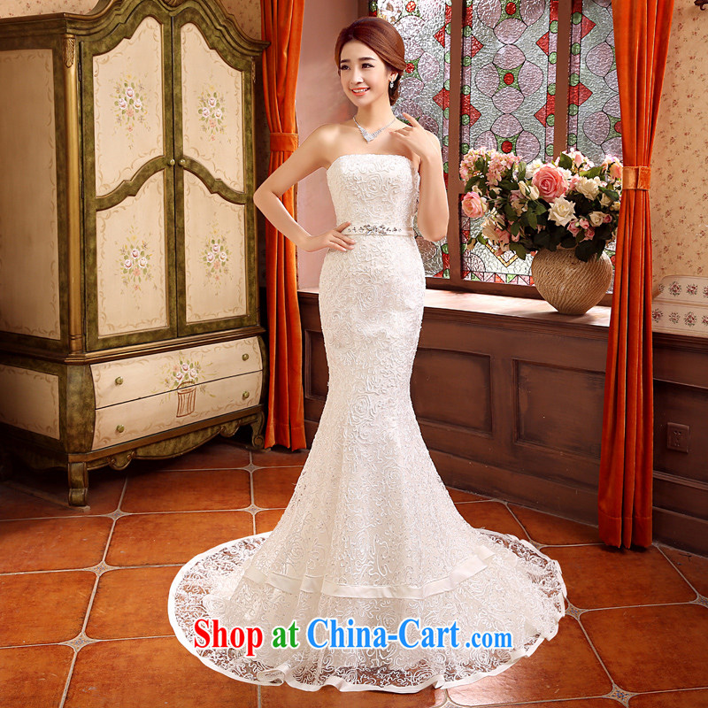 his time in summer 2015, Japan and the Republic of Korea wedding dress crowsfoot small tail wedding dresses new bride sexy Mary Magdalene married Breast Beauty graphics thin wedding female white XL, time, and shopping on the Internet
