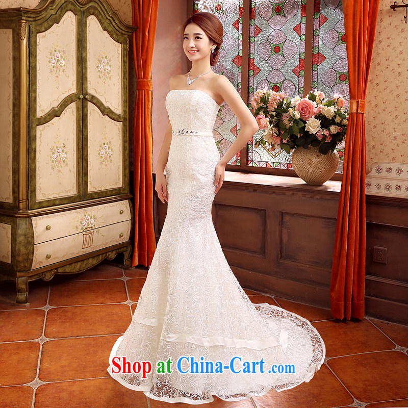 his time in summer 2015, Japan and the Republic of Korea wedding dress crowsfoot small tail wedding dresses new bride sexy Mary Magdalene married Breast Beauty graphics thin wedding female white XL, time, and shopping on the Internet