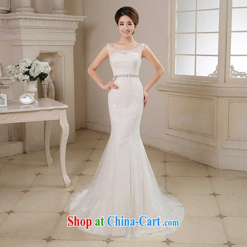 his time in summer 2015, Japan and the Republic of Korea wedding dress shoulders crowsfoot small tail wedding dresses new bride sexy Mary Magdalene married Breast Beauty graphics thin wedding female white XL