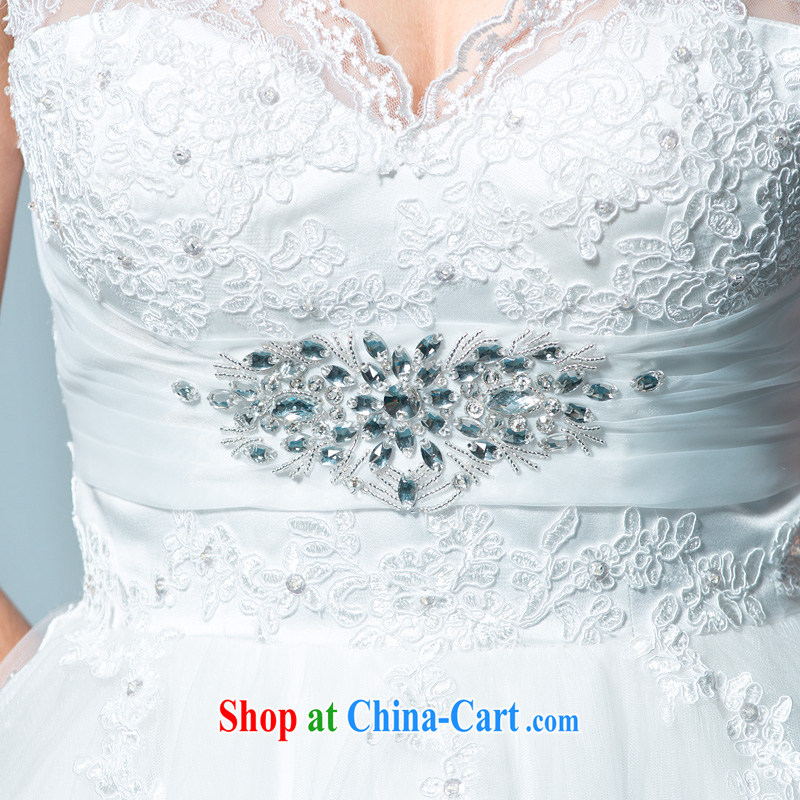 mm thick wedding dresses high-waist 2015 new lace shoulders V mighty code wedding pregnant graphics thin wedding Korean version 30150731 white tailored does not return not-for-life and a yarn, shopping on the Internet