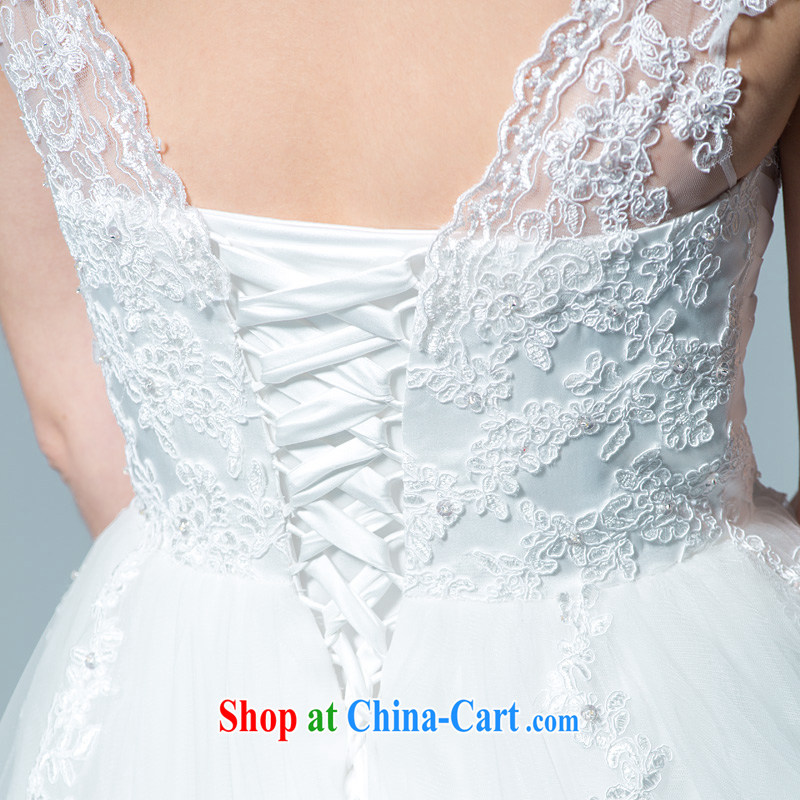 mm thick wedding dresses high-waist 2015 new lace shoulders V mighty code wedding pregnant graphics thin wedding Korean version 30150731 white tailored does not return not-for-life and a yarn, shopping on the Internet